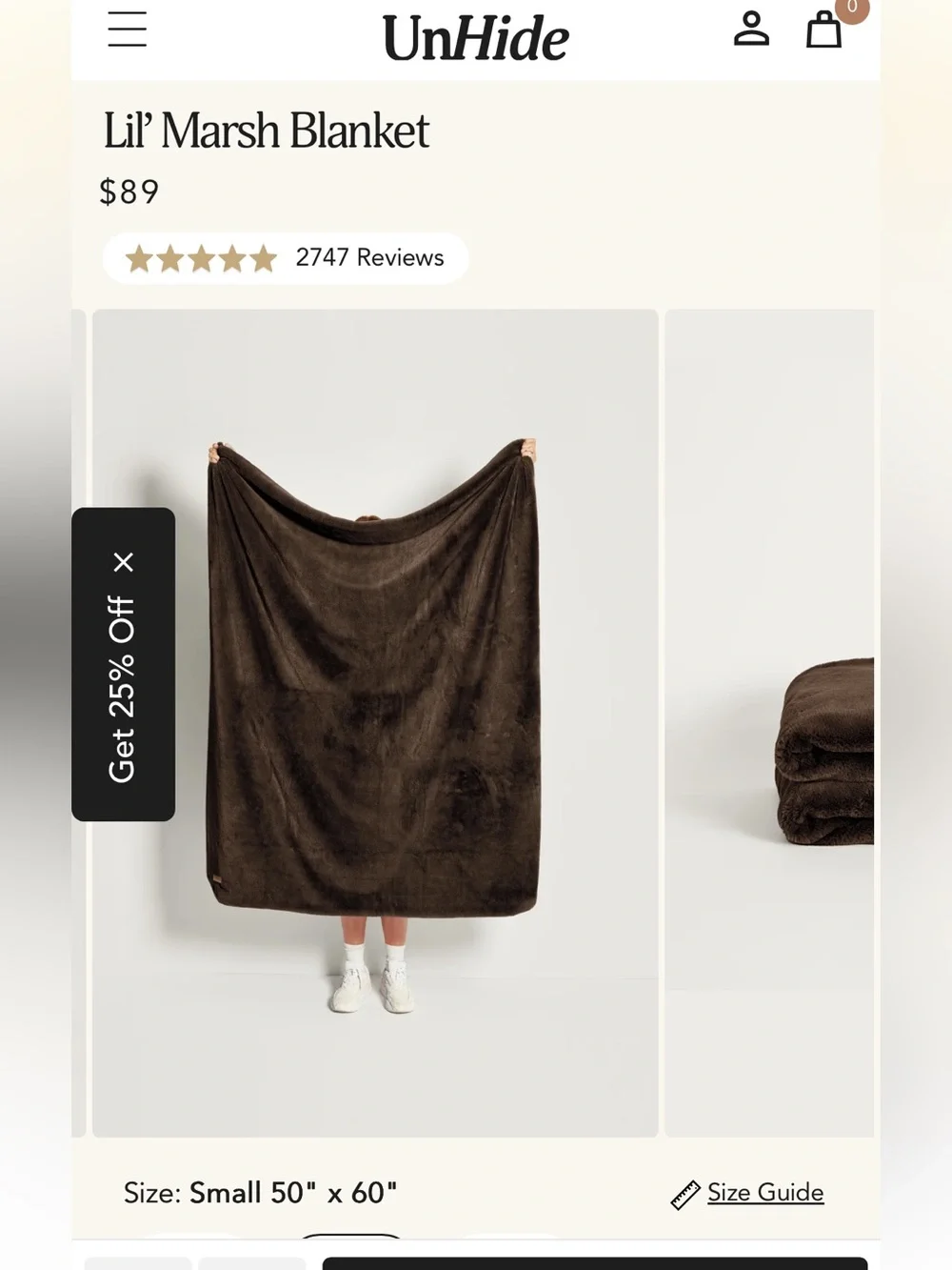 Unhide Lil' Marsh Small Blanket in Dark Brown (Chocolate Hare)